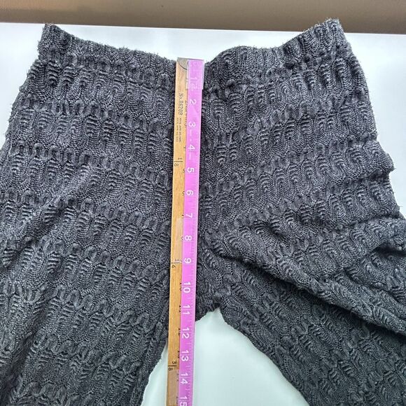 Free People Pants 6 Gray Extreme Knit Flare Mid Rise Sheer Lined Boho Festival - Picture 8 of 10